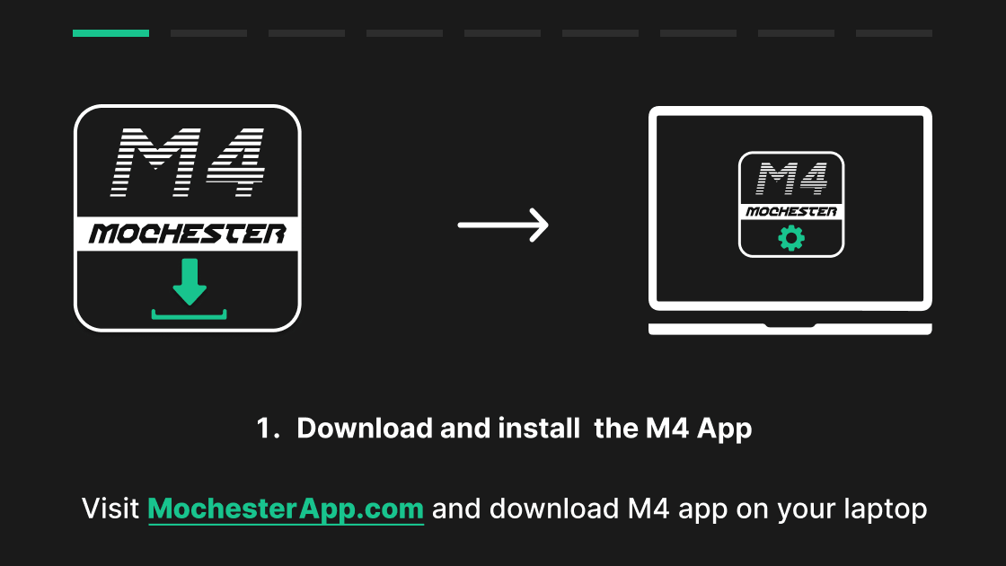 M4 App. Animation how you can familiarize with the sequence of actions